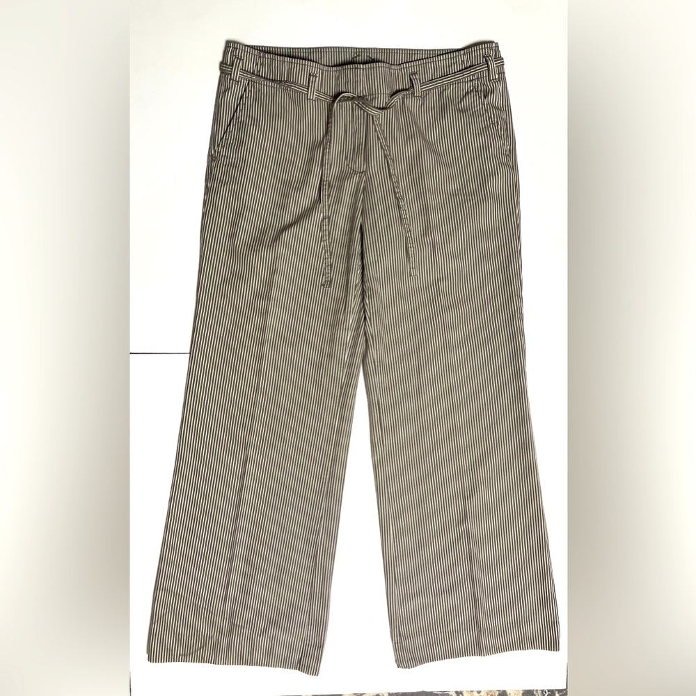 J. Crew Tan Striped Wide Leg Pants